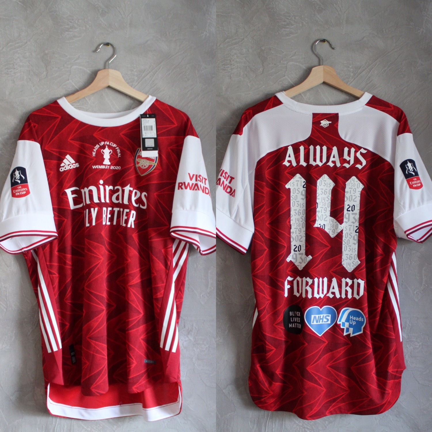 2020 FA Cup Finals ‘Always 14 Forward’ Player Issue Shirt 