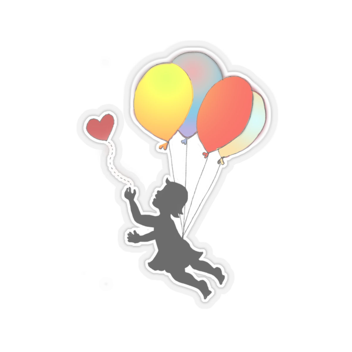 Cute Kid with Balloons Stickers - Whimsical Decor for Parties, Scrapbooks, Gifts