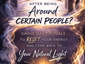 “Spiritual graphic about clearing negative energy daily, showing simple rituals to reset your energy and protect your peace.”