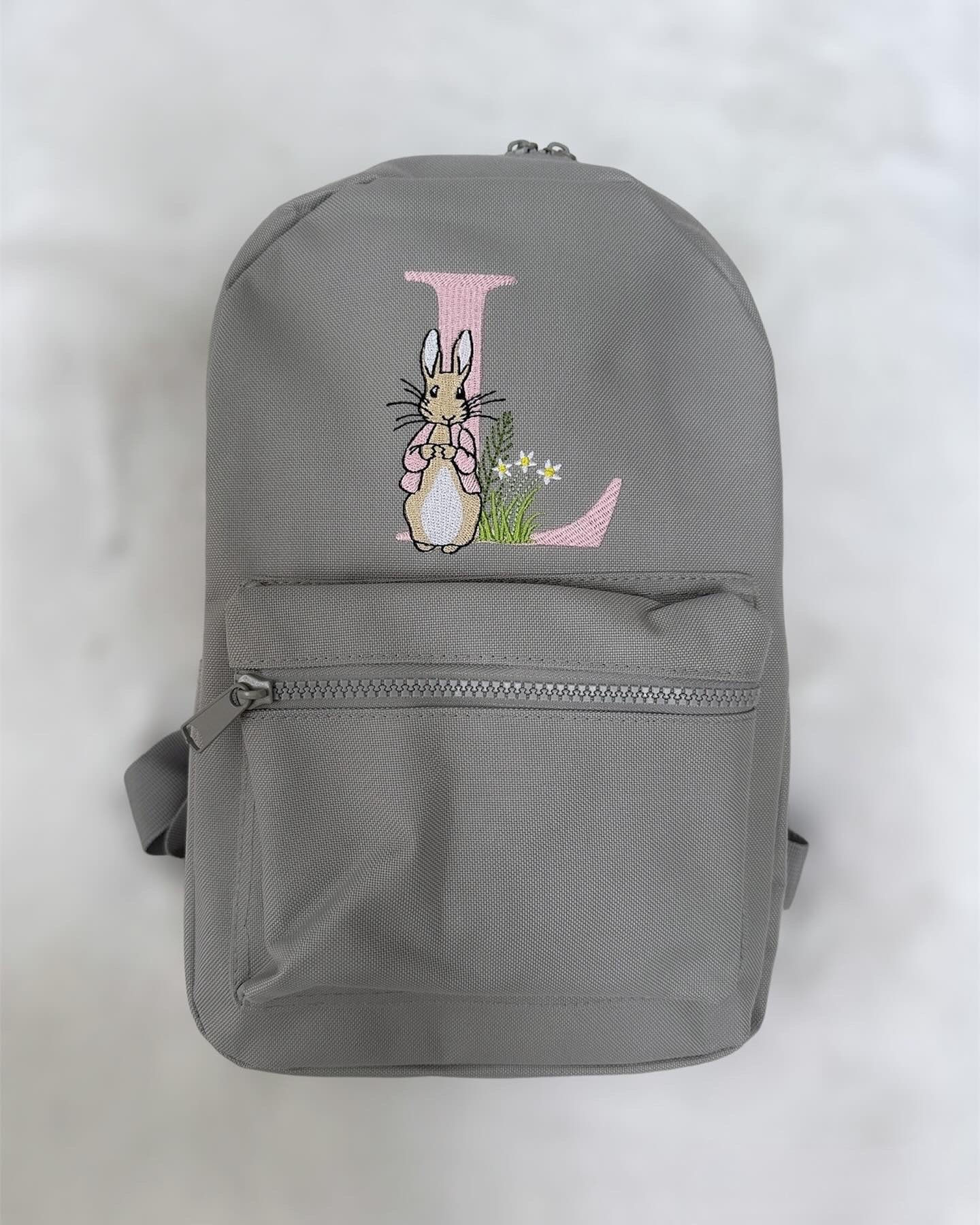 Personalised embroidered Peter rabbit backpack