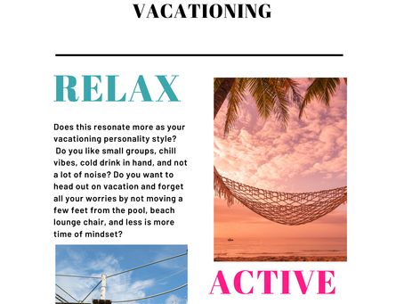 What is your Vacationing Personality Style when it comes to needing a Recharge?