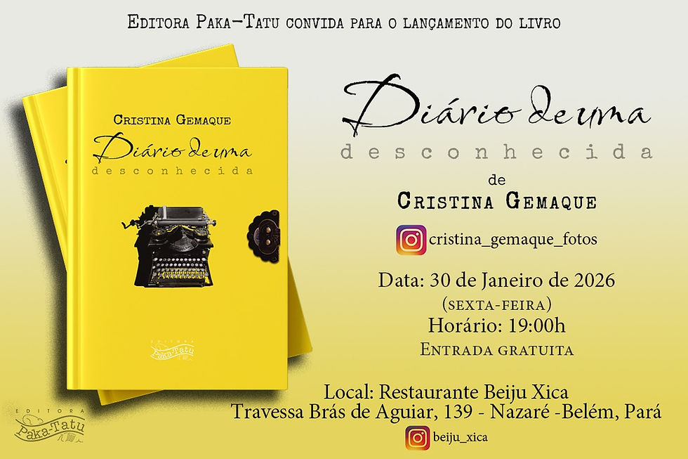 Cristina Gemaque lançará, no próximo dia 30, seu "Diário de uma desconhecida"