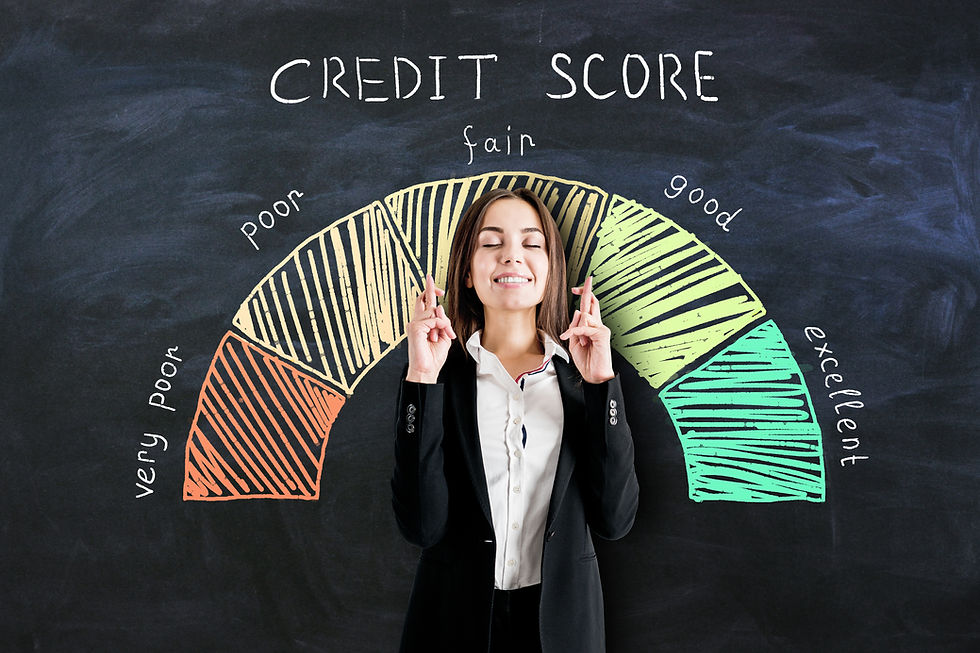 bank-loan-concept-with-businesswoman-crossing-her-fingers-blackboard-background-with-credi