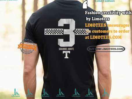 Tennessee Football Squirrel White #3 Stripe t shirt