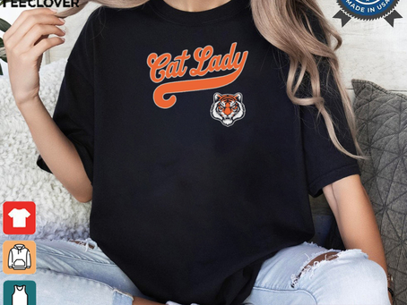 Cat Lady Baseball Script Tiger Logo t shirt