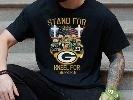 Green Bay Packers Stand For God Kneel For The People USA Flag T shirt