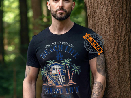 Los Angeles Dodgers Beach Hut Graphic T Shirt