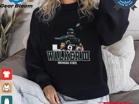 Official Kenneth Walker III Michigan State Spartans Grey Player shirt