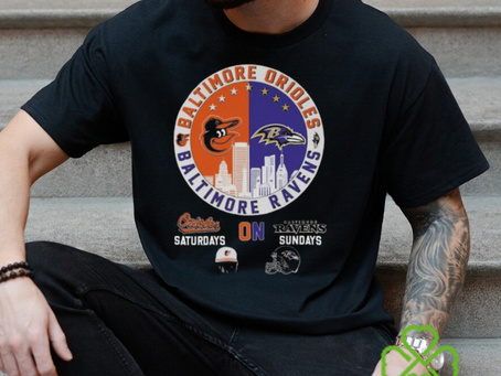 Baltimore Orioles Saturdays On Baltimore Ravens Sundays Logo T shirt