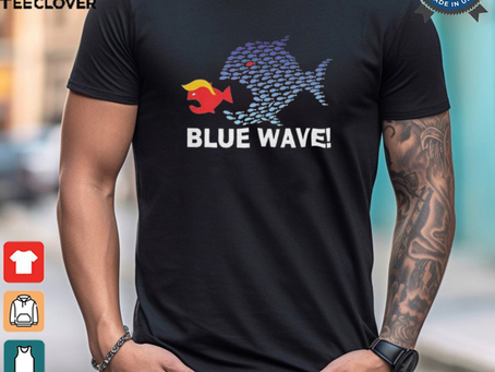 Blue Fish Eating Red Fish Blue Wave 2024 Shirt