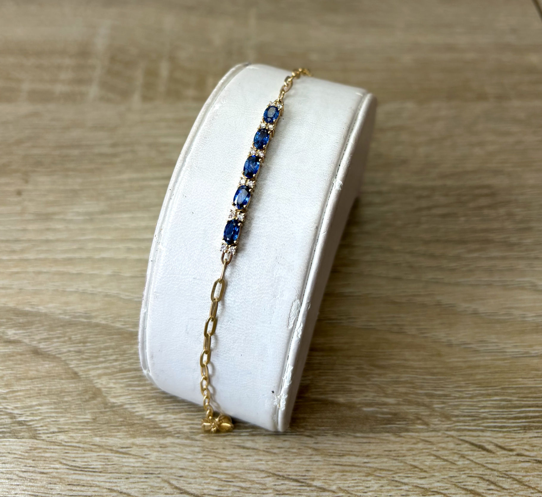 Blue Sapphire and Diamond Bracelet