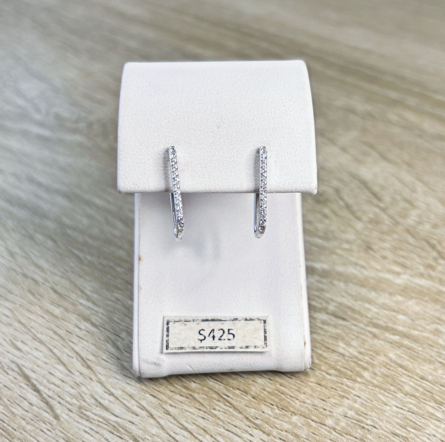 Medium Cubic Zirconia Paperclip Huggies