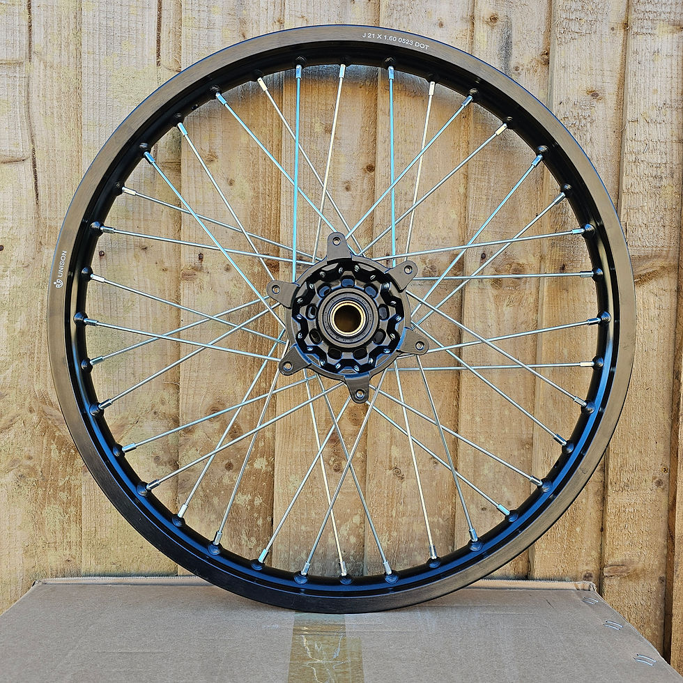 Thumbnail: A Pair of Motocross Wheels 21" and 19" - Oranage/Purple/Black