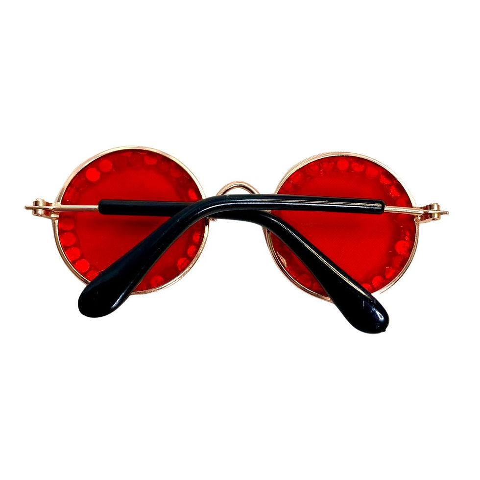 Thumbnail: Upcycled Rhinestone Pet Sunglasses- Red