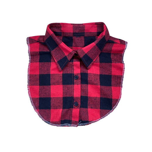 mock dress shirt collar Red & Black Plaid Detachable Mock Shirt Collar