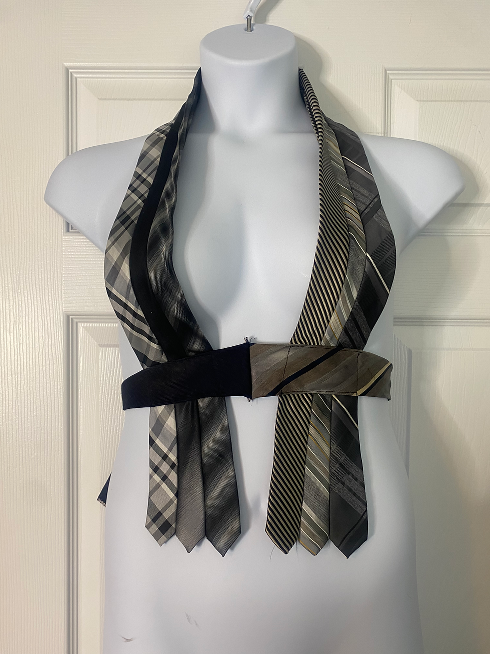 Thumbnail: Vintage 100% Silk Upcycled Necktie Halter Top – Handmade – Size S – NWT