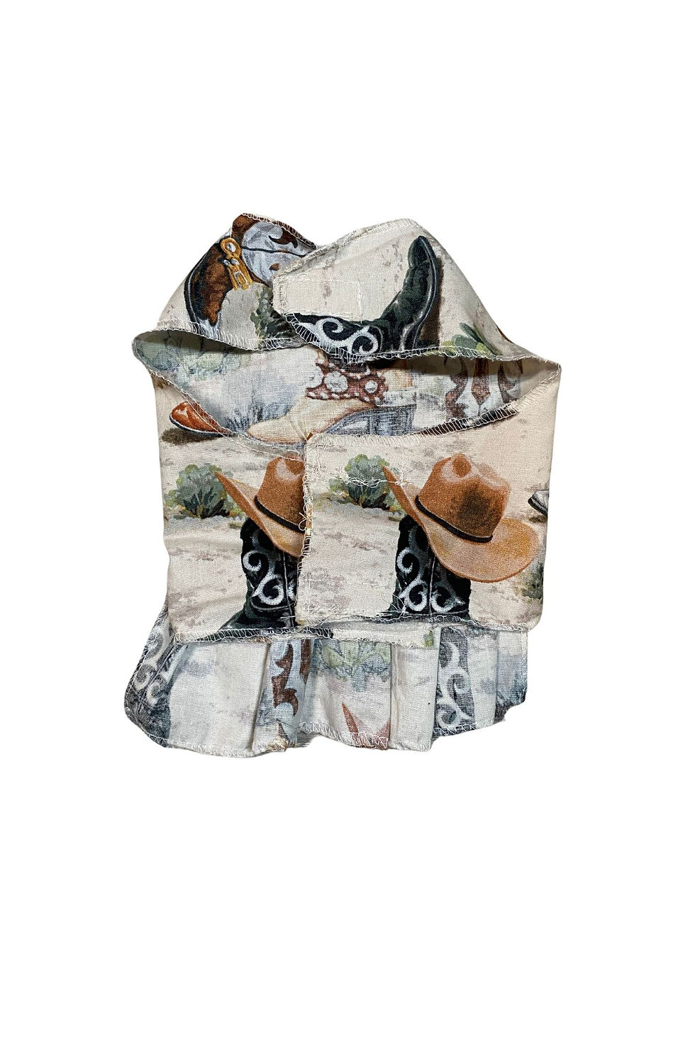 Thumbnail: XS Dog Dress with Cowboy Boot & Hat Print