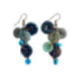 Upcycled Button Earrings- Blue
