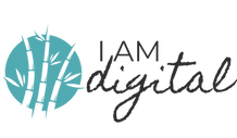 I AM Digital logo in black and tourquoise