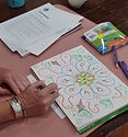 In-person women's circle art activity for growth