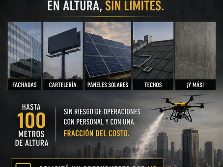 ¡Nuevo Servicio! Hidrolavado en Altura con Drones.