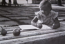 Young Iryna already drawing very seriously.