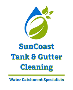 SunCoast Coloured Logo - Water Droplet with Leaves in blue and green with the business name on a white background