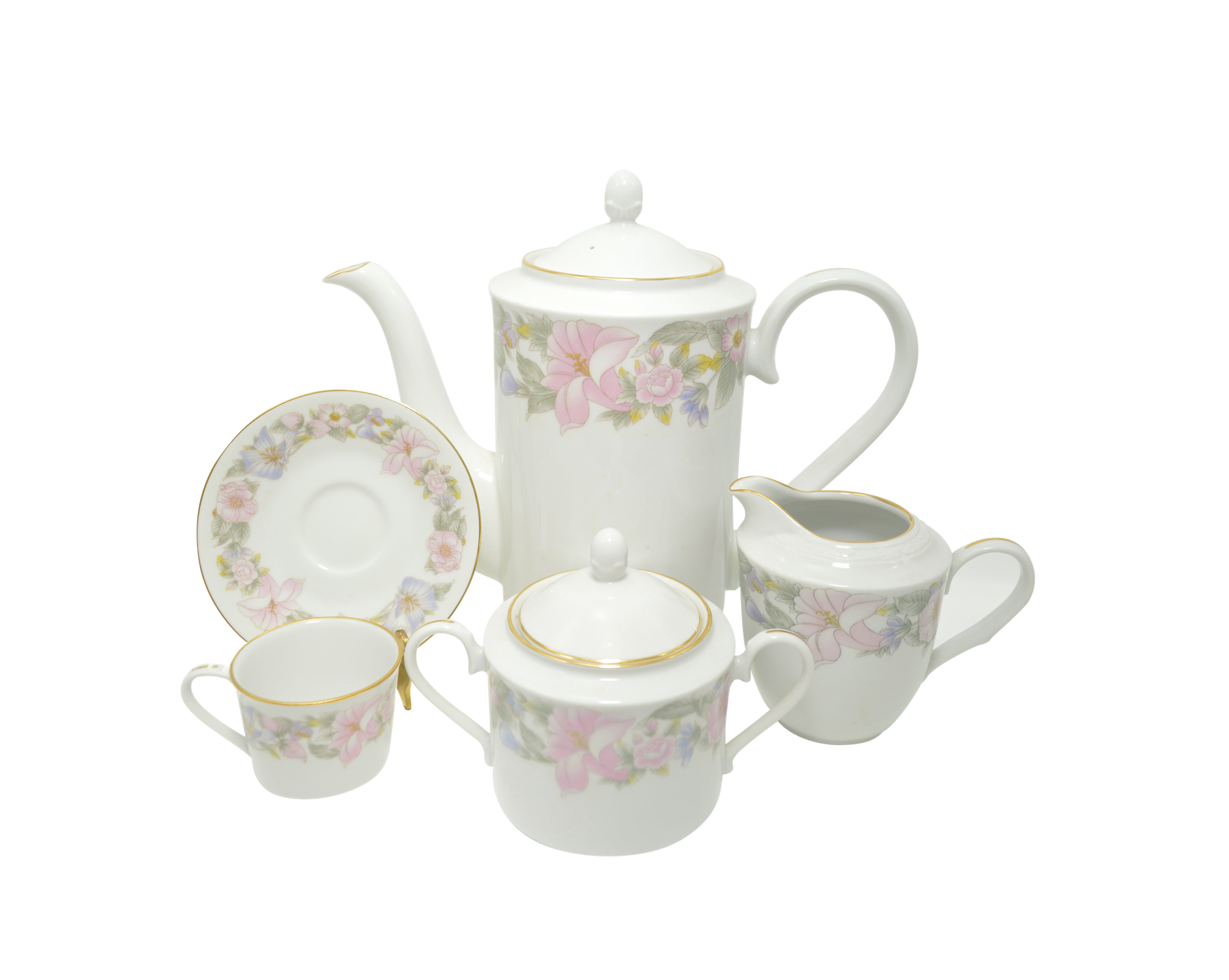 15 Pieces - 60s Tea Set From Goldmark Fine China Set