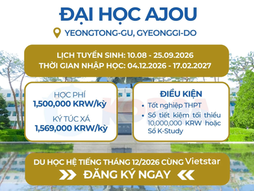 TUYỂN SINH DU HỌC HÀN QUỐC KỲ THÁNG 12/2026 HỆ D4-1 – CƠ HỘI KHỞI ĐẦU HÀNH TRÌNH CHINH PHỤC ƯỚC MƠ HÀN QUỐC
