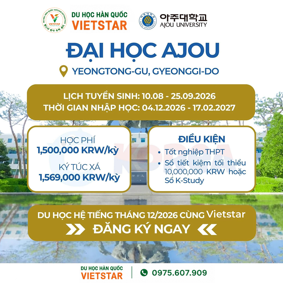 TUYỂN SINH DU HỌC HÀN QUỐC KỲ THÁNG 12/2026 HỆ D4-1 – CƠ HỘI KHỞI ĐẦU HÀNH TRÌNH CHINH PHỤC ƯỚC MƠ HÀN QUỐC