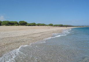 Sandstran soweit das Auge reicht.