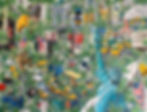New york in Dodo, 164.5x216.2cm, mixed media on canvas, 2017