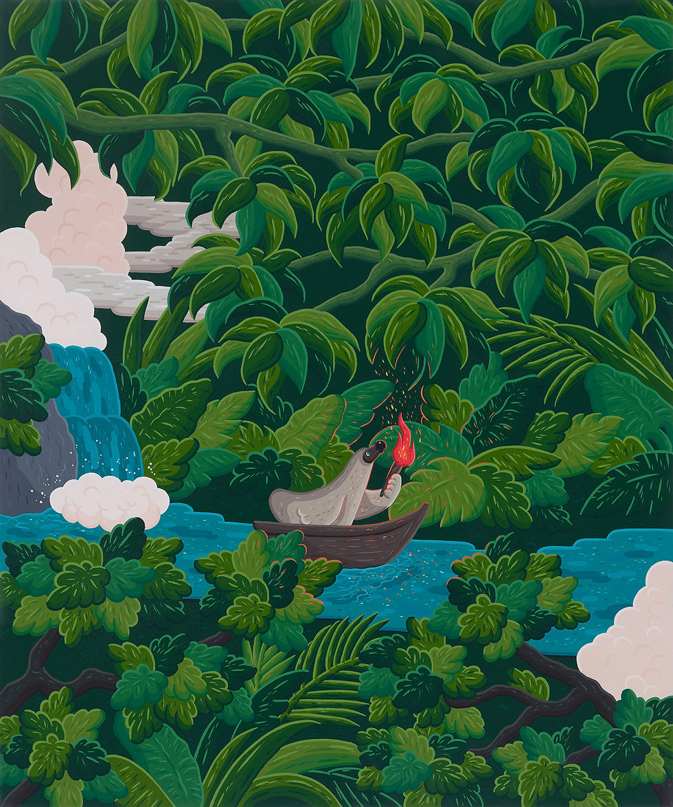 The Explorer, gouache on canvas, 72.7×60.6cm, 2026