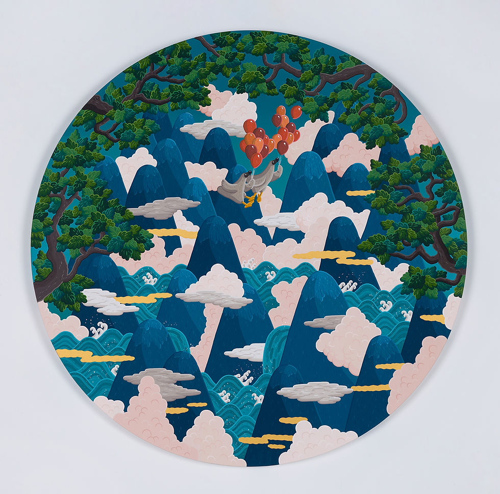 Mystical Voyage, gouache on canvas, ø119cm, 2026.jpg