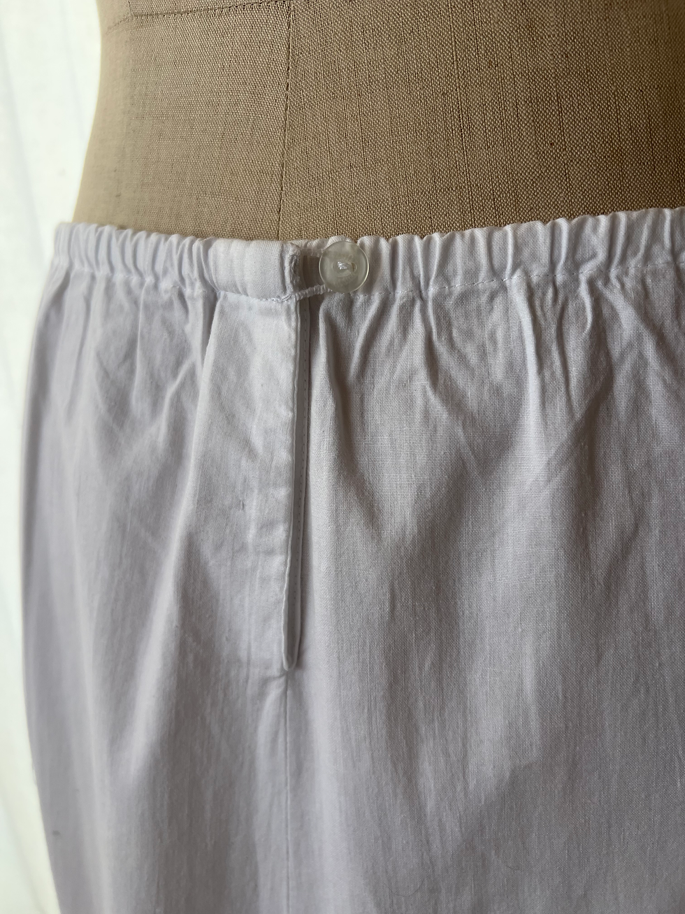 Thumbnail: Vintage Cotton Petticoat Skirt with Broderie Anglais Hem