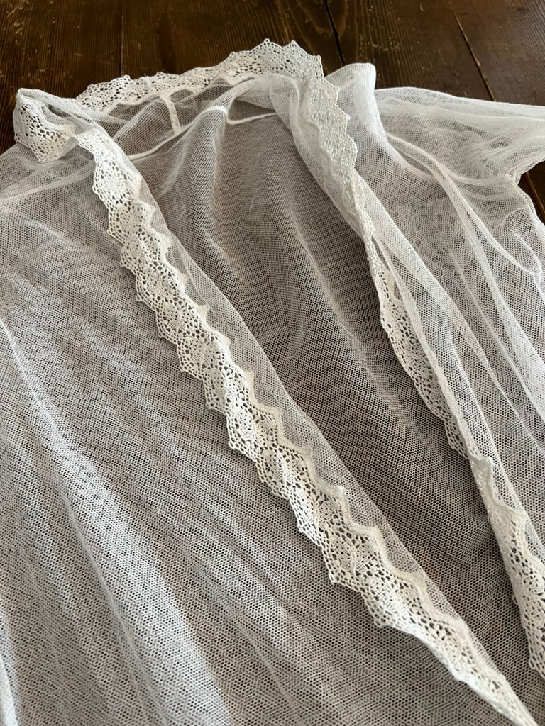 Thumbnail: Vintage Cotton Tulle Chemisier with Lace Trim