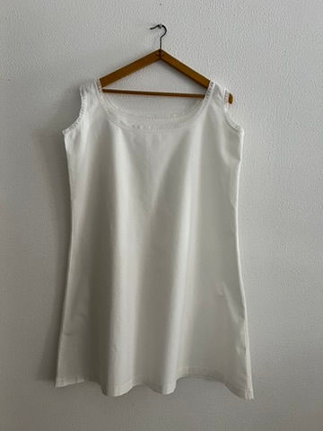 Thumbnail: Vintage Cotton slip with Lace Trim to Neck and Armholes with Shell Buttons