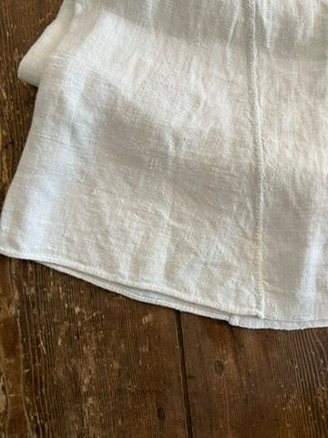 Thumbnail: Antique Linen Kaftan Workshirt Chemise/Dress Off White