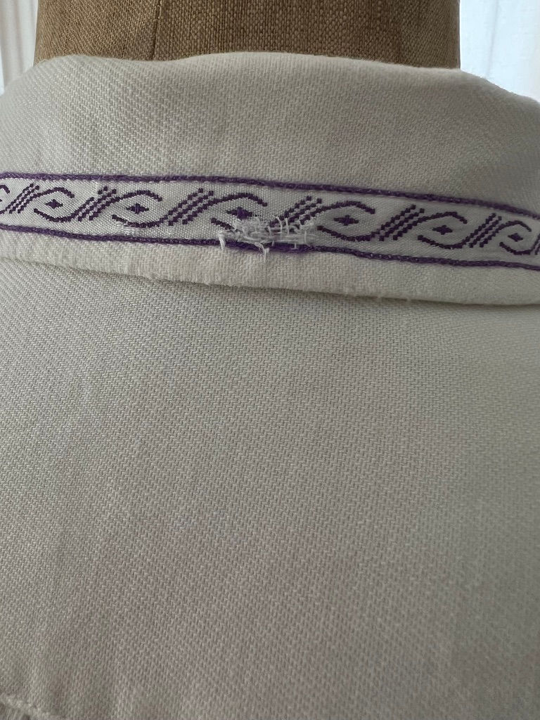 Thumbnail: Vintage Cotton Nightshirt style Chemise/Dress with Purple RibbonTrim