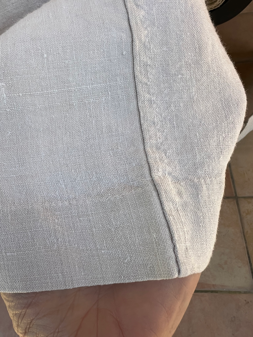 Thumbnail: Vintage Linen Cap Sleeve Dress with Crochet Lace Trim