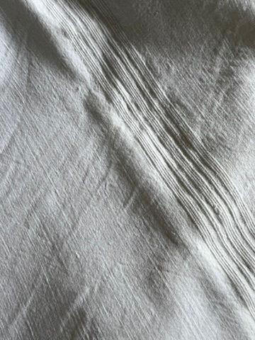 Thumbnail: Antique French Woven Towel/Cloth/Throw with Self Stripe + Monogram BS