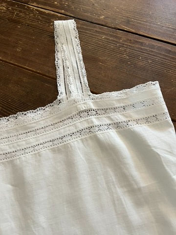 Thumbnail: Vintage Cotton slip with Lace Trim Detail and Tiered Skirt