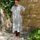 Thumbnail: Antique Handwoven Fine Linen Chemise/Dress Red Monogram OM Scalloped Sleeves