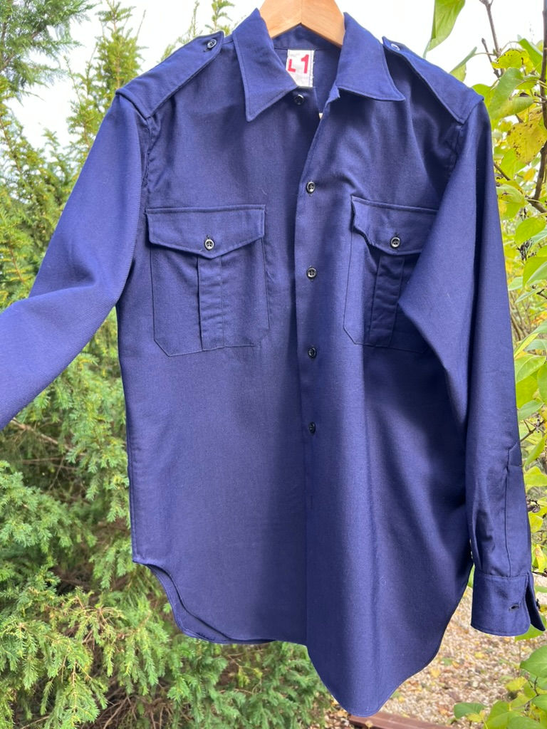 Thumbnail: Vintage Navy Blue Workshirt in Wool Serge