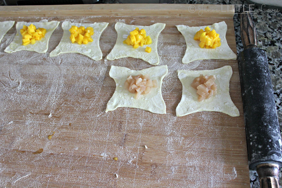 apple mango puff pastry purses
