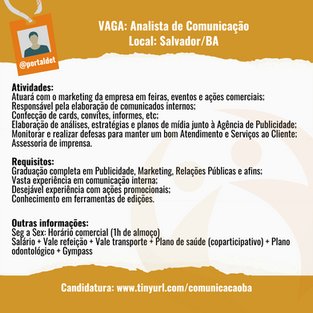 VAGA: Analista de Comunicação (SSA)