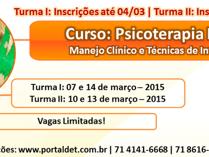 ÚLTIMO dia de inscrição- Psicoterapia Infantil (Turma II)