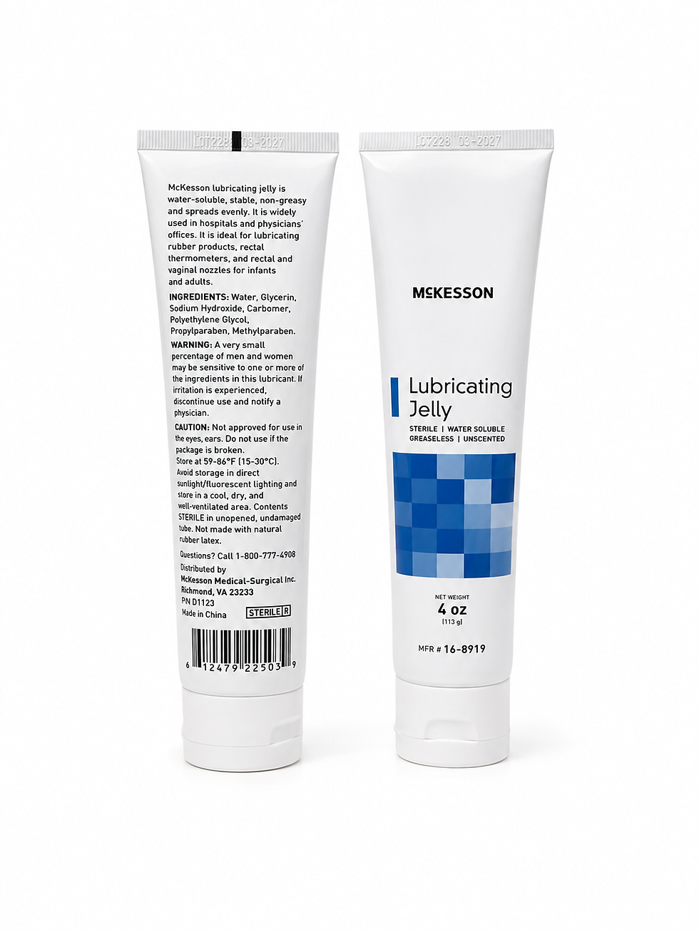 Thumbnail: Lubricating Jelly 4oz tube back and front view.
