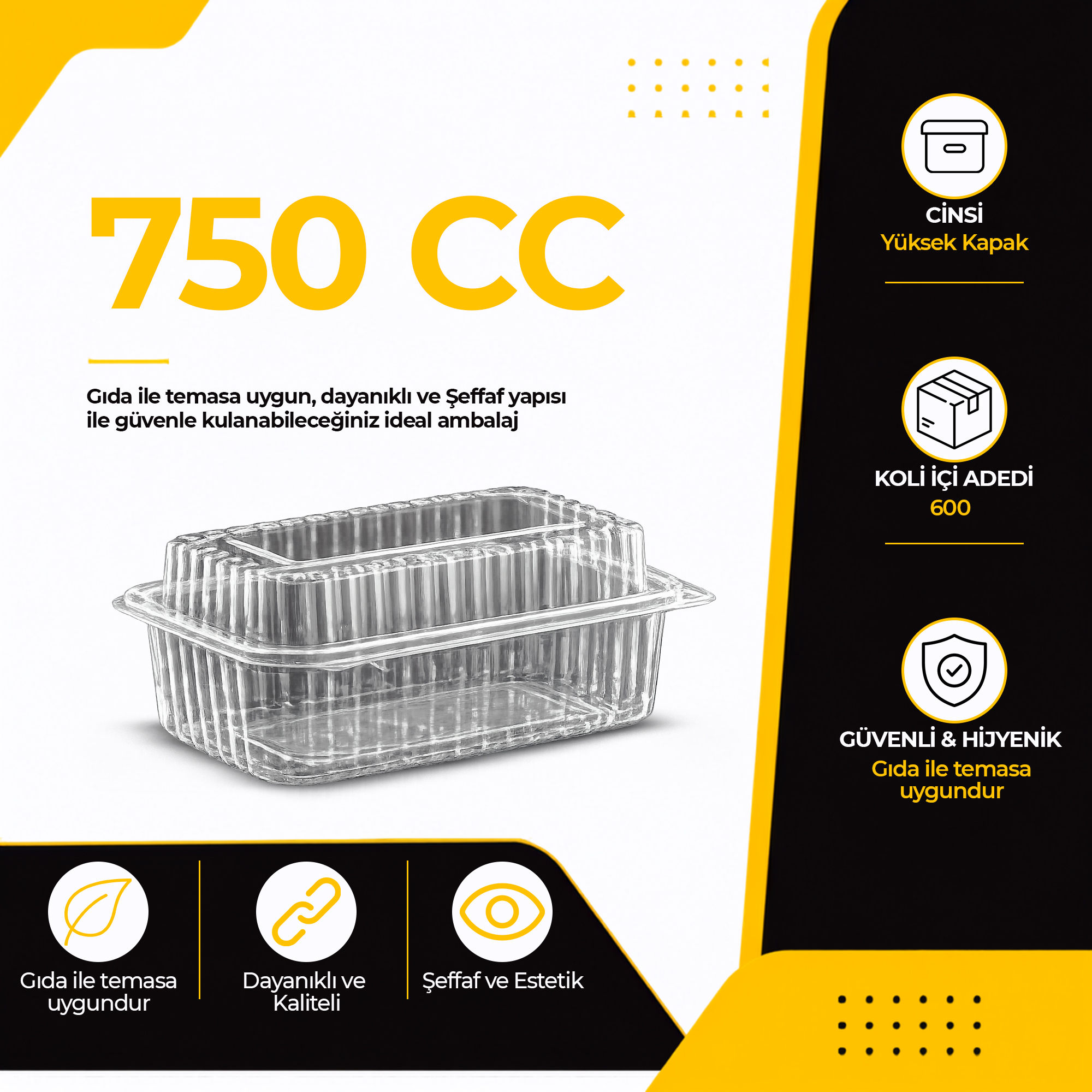 Pet Sızdırmaz 750 CC - Düz Kapak - Koli içi adeti 600