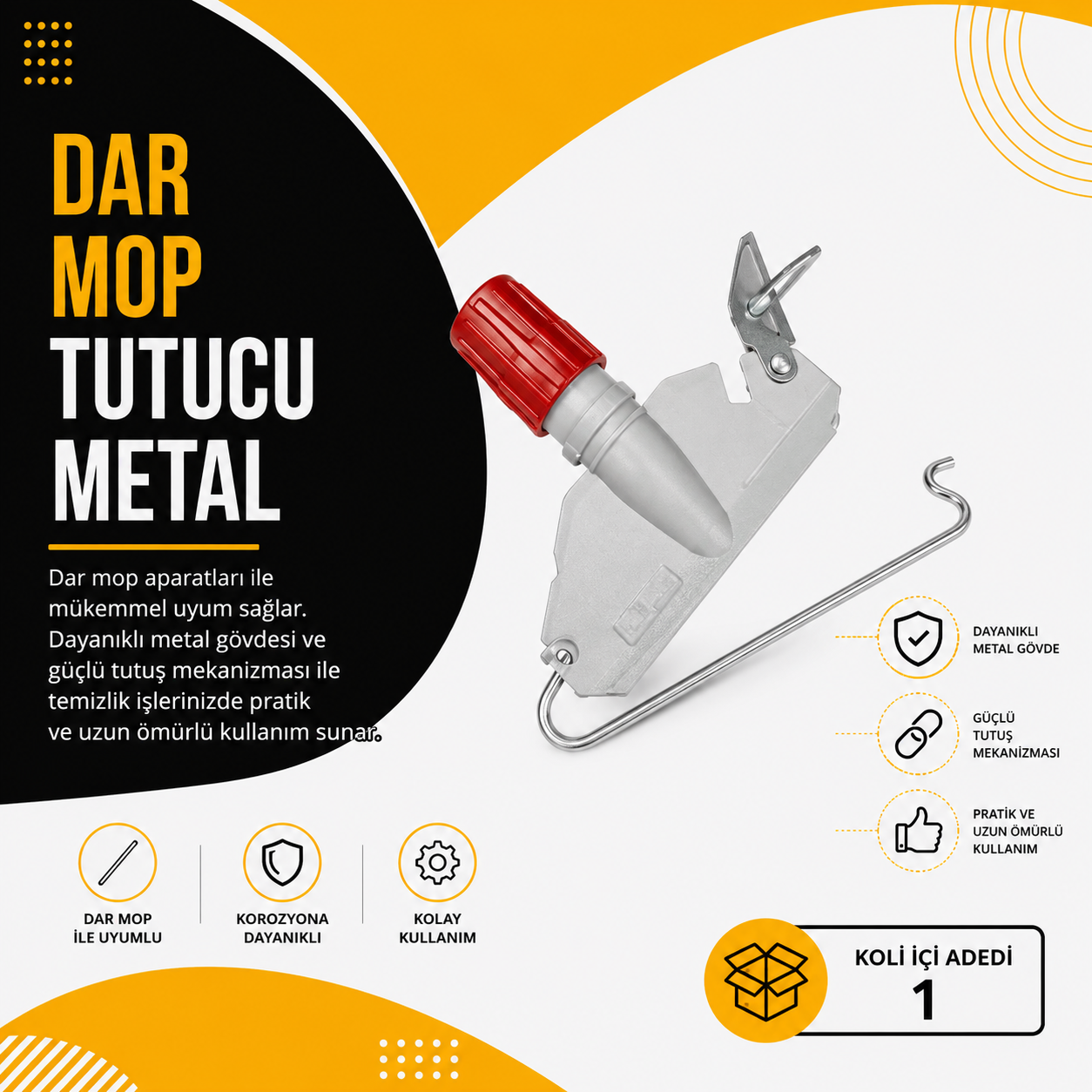 Mop Tutucu Dar Metal - Koli içi adeti 1